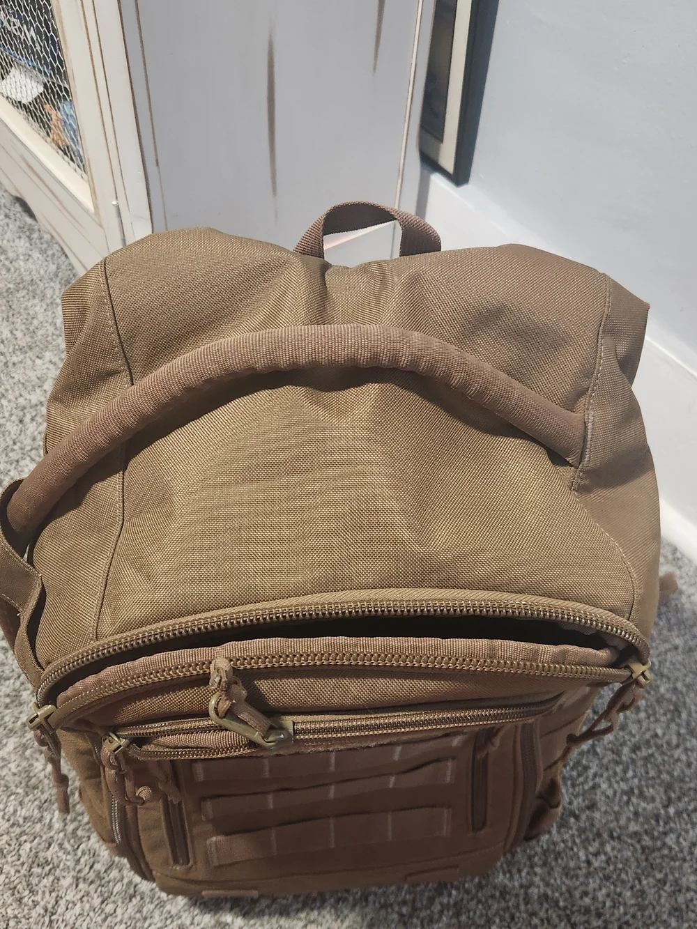 Tactical Baby Gear Daypack Diaper travel Bag Backpack Coyote Brown W/ Patch